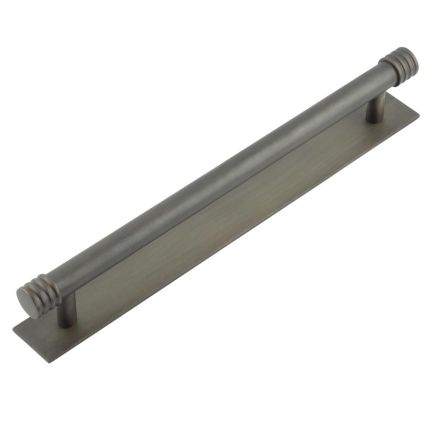 Hoxton Sturt Cabinet Handles 224mm Ctrs Plain Backplate Dark Bronze - By Frelan Hardware - HOX-460DB-5060DB