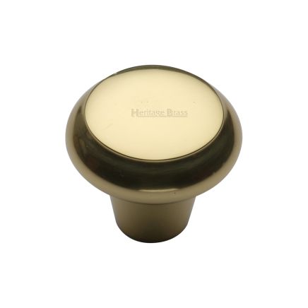 Heritage Brass Cabinet Knob Round Edge Design 38mm Polished Brass finish