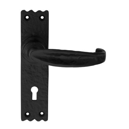 Slimline V Lever On Lock Backplate - Black Antique