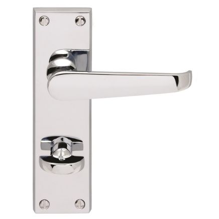 Contract Victorian Lever On Wc Backplate - Polished Chrome