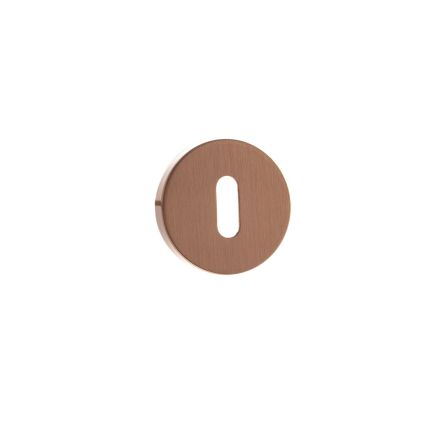 Forme Key Escutcheons on Minimal Round Rose - Urban Satin Copper
