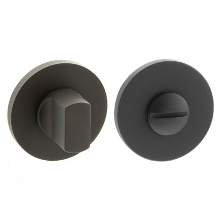Millhouse Brass WC Turn and Release on 5mm Slimline Round Rose - Urban Dark Bronze