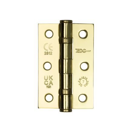 Jedo Grade 7 Steel Ball Bearing Hinges 76x50mm Electro Brassed - By Frelan Hardware - J8502EB