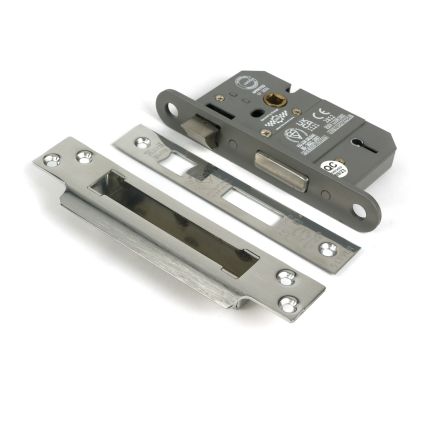 Polished SS 2½" 5 Lever BS Sash Lock