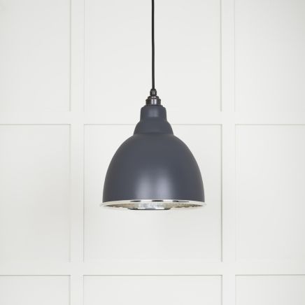 Hammered Nickel Brindley Pendant in Slate