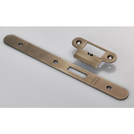 Forend Strike And Fixing Pack To Suit Din Latch (Security) Radius - Antique Brass
