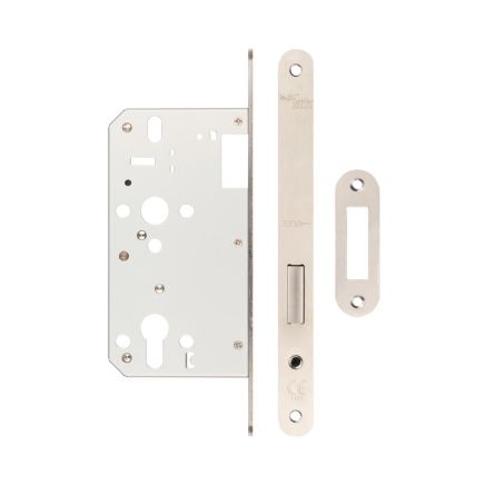 72mm Satin Stainless Steel Din Euro Deadlock Radiused 60mm Backset - By Frelan Hardware - JL-DD60RSSS