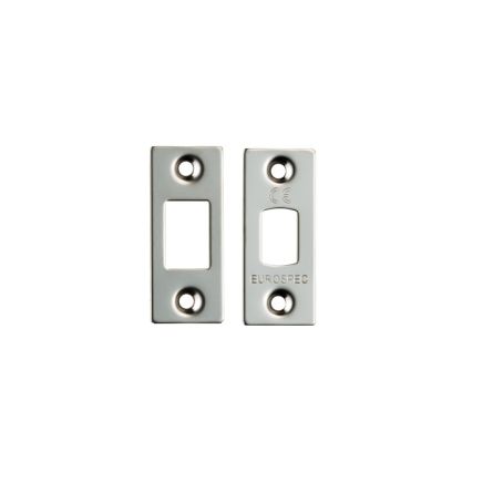 Forend Strike & Fixing Pack To Suit Heavy Duty Tubular Deadbolt-Bright Stainless Steel-Square Forend - Bright Stainless Steel