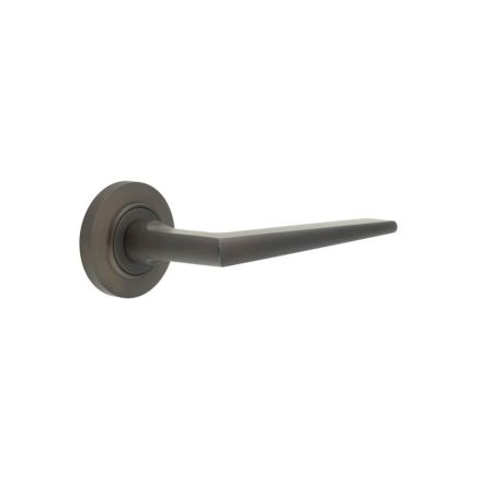 Mayfair Door Handle on Chamfered Rose Dark Bronze - By Frelan Hardware - BUR10KIT80