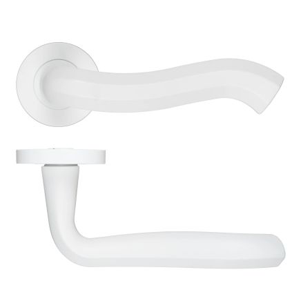 Zoo Hardware Rococo Lever On Round Rose - White
