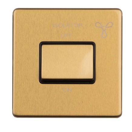 Eurolite Concealed 3mm 6Amp fan Isolator Switch Satin Brass