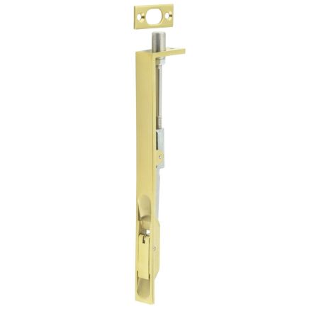 Stainless Steel Flush Bolts JSS51 Brass Finish 203mm x 20mm Square Forend - By Frelan Hardware - JSS51PVD