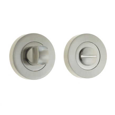 Jedo Designer Turns & Releases 50mm Round Rose no Indicator 50x10mm Satin Nickel - By Frelan Hardware - JV2666SN