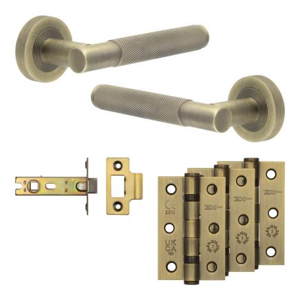Complete Bari Door Handle Pack - Internal Doors - Antique Brass - By Frelan Hardware - JE-D3B-AB