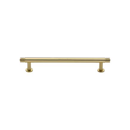 Heritage Brass Cabinet Pull Contour Design with 16mm Rose 128mm CTC Polished Brass finish