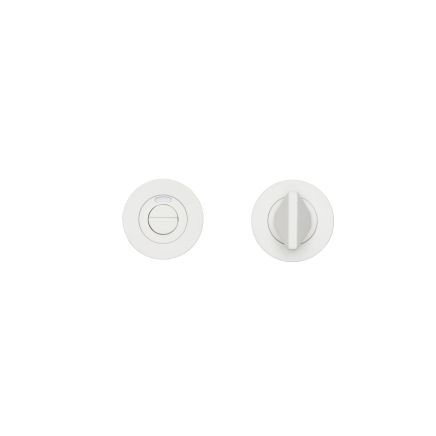 Zoo Hardware Turn & Indicator Release - Round Rose - Powder Coated White