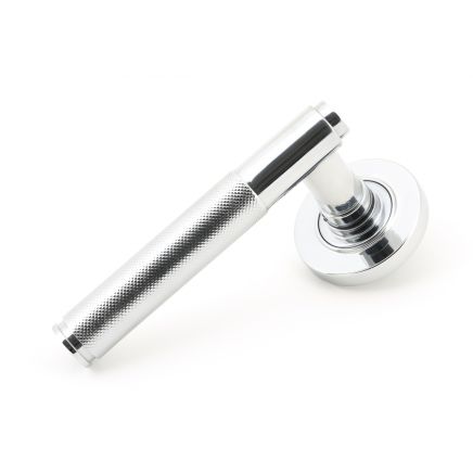 Polished Chrome Brompton Lever on Rose Set (Plain)