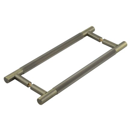 Venice Linear Knurled 300x19mm Antique Brass Pull Handle Back to Back - By Frelan Hardware - JV1803ABB2B