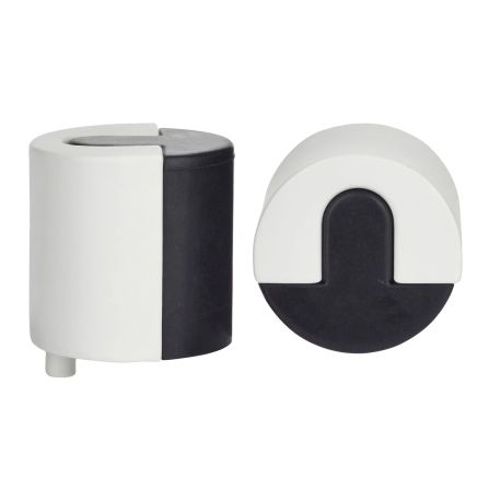 Zoo Hardware Door Stop Floor Mounted - Large Round - 40mm dia - White