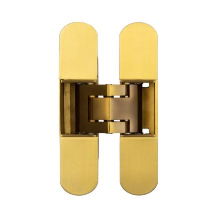 Ghost 140mm 3D Concealed Hinge Satin Brass - By Frelan Hardware - CH60SB