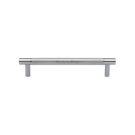 Heritage Brass Cabinet Pull Partial Knurl Design 128mm CTC Polished Chrome finish