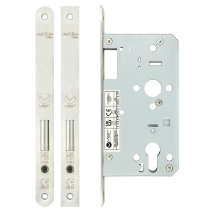 Zoo Hardware Din euro deadlock - backset 60mm - Satin Stainless