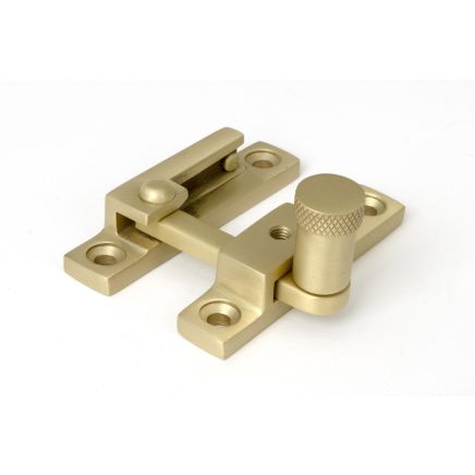 Satin Brass Brompton Quadrant Fastener - Narrow