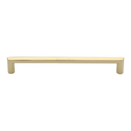 Heritage Brass Cabinet Pull Hex Profile Design 203mm CTC Polished Brass Finish