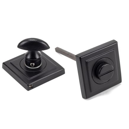 Matt Black Round Thumbturn Set (Square)