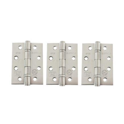 Atlantic Ball Bearing Hinges Grade 13 Fire Rated 4" X 3" X 3mm - Satin Stainless Steel (Set of 3)
