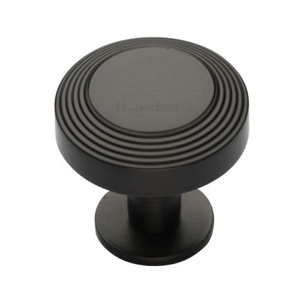 Heritage Brass Cabinet Knob Ridge Design with Rose 38mm Matt Bronze finishUK Registered Design Number 6194410