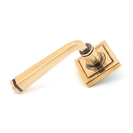 Polished Bronze Avon Round Lever on Rose Set (Square)