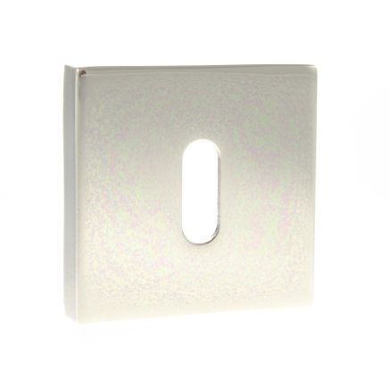 Senza Pari Key Escutcheons on Flush Square Rose - Polished Nickel