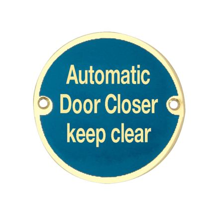 Stainless Steel Automatic Door Closer Keep Clear 75mm Polished Brass - By Frelan Hardware - JS111PB