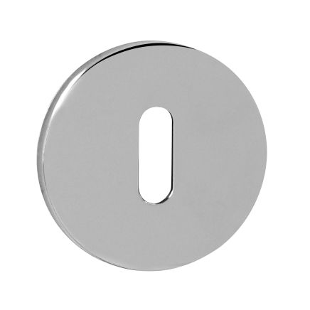 Tupai Rapido 5S Line Key Escutcheons on 5mm Slimline Round Rose - Bright Polished Chrome