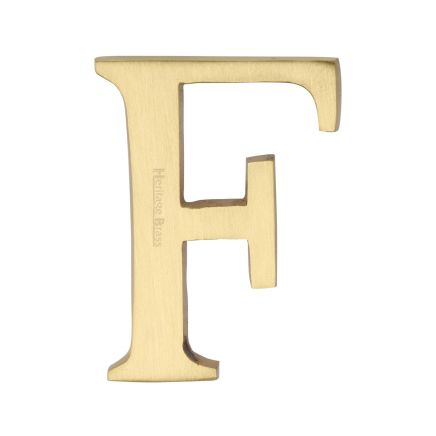 Heritage Brass Alphabet F Pin Fix 51mm (2") Satin Brass Finish
