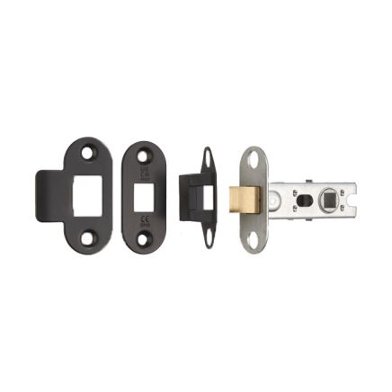 64mm Ce B/T Tubular Mortice Latch Radius   - Matt Black