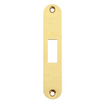 Zoo Hardware Radius Forend, Strike and Escutcheon Pack t/s ZFB01 Fire Brigade Lock - PVD Satin Brass