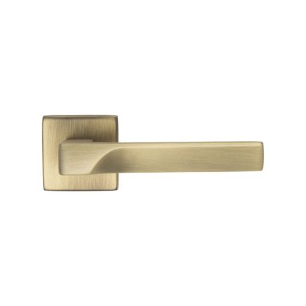 Flash Lever On Square Rose  - Antique Brass