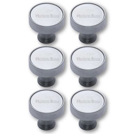Heritage Brass Cabinet Knob Florence Design 32mm Satin Chrome finish