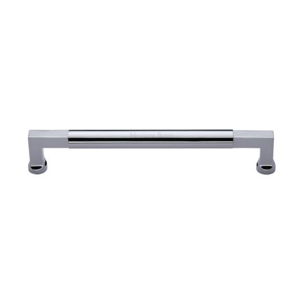 Heritage Brass Door Pull Handle Bauhaus Design 330mm Polished Chrome Finish
