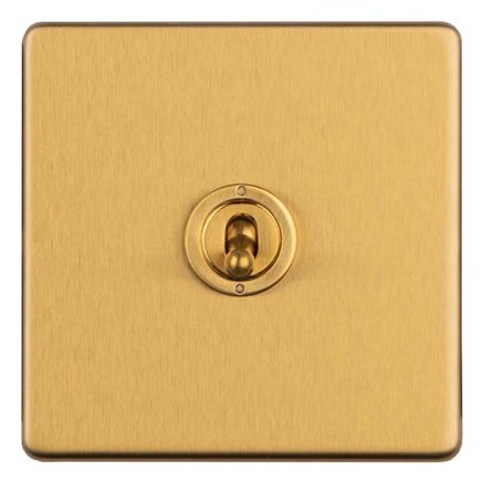 Eurolite Concealed 3mm 1 Gang 2 Way Toggle Switch Satin Brass