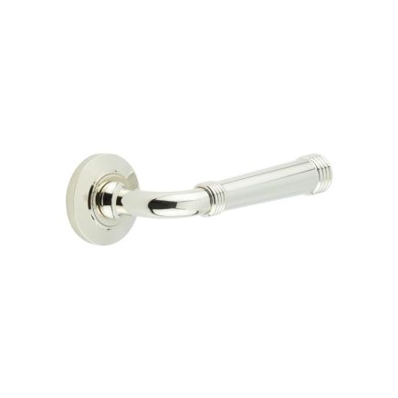 Highgate Door Handles Chamfered Rose Polished Nickel - By Frelan Hardware - BUR35KIT158