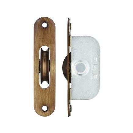 Zoo Hardware Brass Ball Bearing Pulleys - 1 3/4" Radius Forend - Bronze