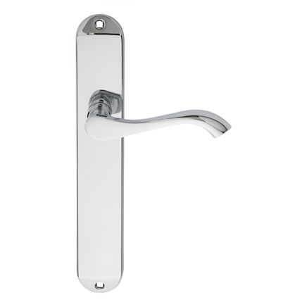 Andros Lever On Long Latch Backplate - Polished Chrome