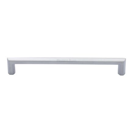 Heritage Brass Cabinet Pull Hex Profile Design 203mm CTC Satin Chrome Finish