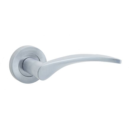 Monaco Door Handle on Rose Satin Chrome - By Frelan Hardware - JV690SC