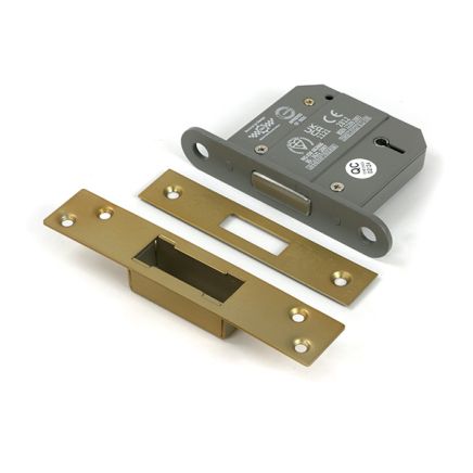 Satin Brass 3" 5 Lever BS Dead Lock