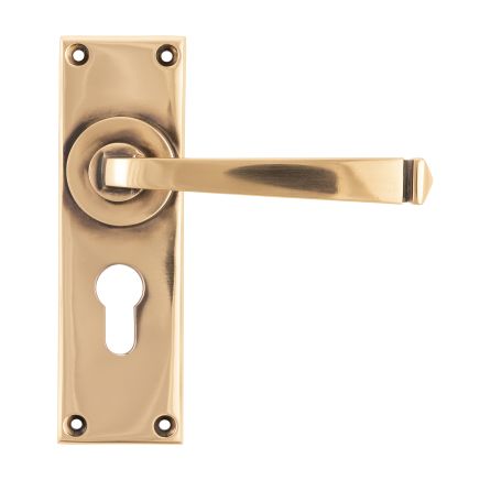 Polished Bronze Avon Lever Euro Lock Set