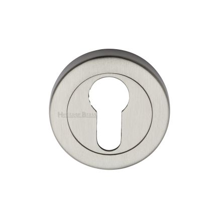 Heritage Brass Euro Profile Cylinder Escutcheon Satin Nickel finish